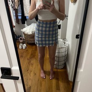 Blue/White/Brown plaid mini! Size xs!